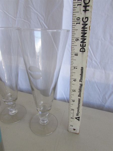 FOOTBALL THEMED PEPSI GLASSES, PLUS OTHERS
