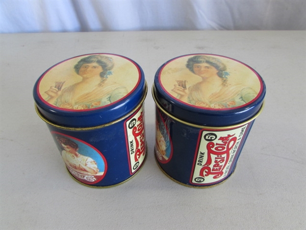 PEPSI-COLA TINS, TRAY & PLASTIC CRATE