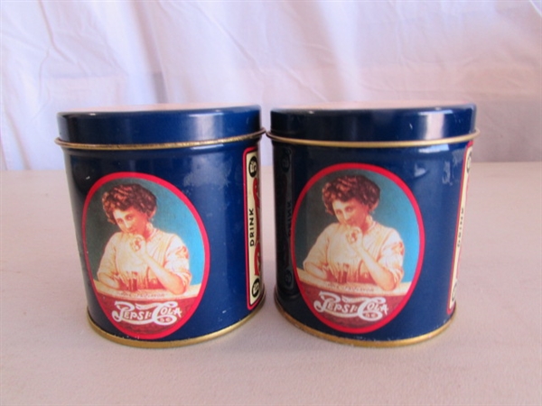 PEPSI-COLA TINS, TRAY & PLASTIC CRATE