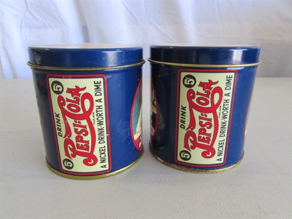 PEPSI-COLA TINS, TRAY & PLASTIC CRATE