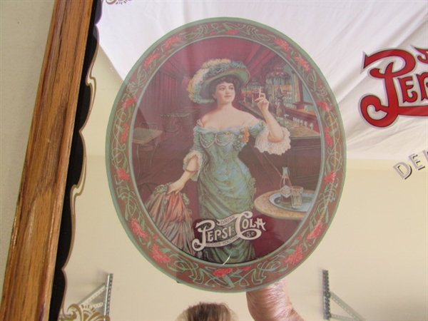 2 PEPSI-COLA WALL MIRRORS & SERVING TRAY