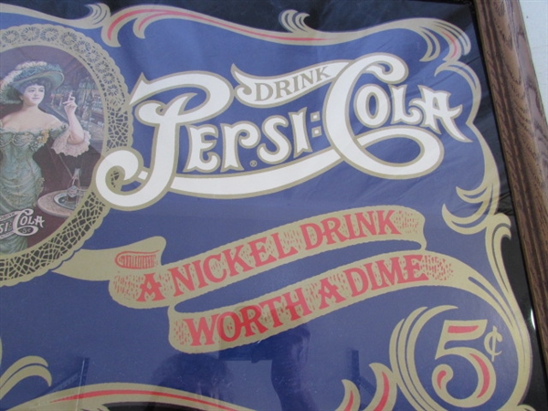 2 PEPSI-COLA WALL MIRRORS & SERVING TRAY