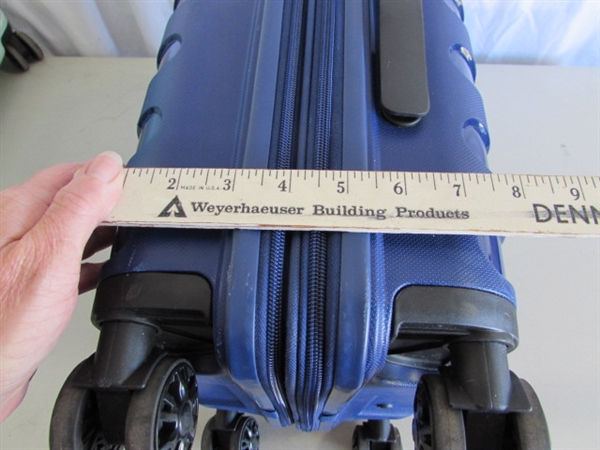 3 HARDSHELL 360 DEGREE ROLLING SUITCASES W/PLASTIC PROTECTIVE COVERS