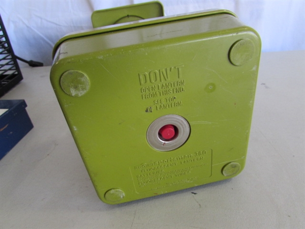 GAS & BATTERY POWERED LANTERNS, FIRST AID KIT & ELECTRIC BUG LIGHT