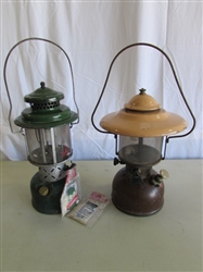 2 VINTAGE GAS POWERED LANTERNS - COLEMAN & TURNER BRASS WORKS