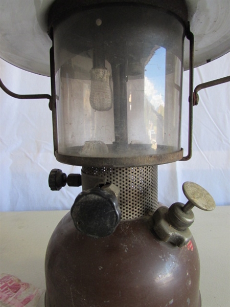 2 VINTAGE GAS POWERED LANTERNS - COLEMAN & TURNER BRASS WORKS