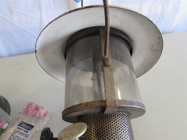 2 VINTAGE GAS POWERED LANTERNS - COLEMAN & TURNER BRASS WORKS
