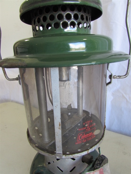 2 VINTAGE GAS POWERED LANTERNS - COLEMAN & TURNER BRASS WORKS