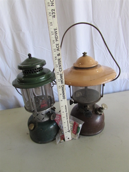 2 VINTAGE GAS POWERED LANTERNS - COLEMAN & TURNER BRASS WORKS