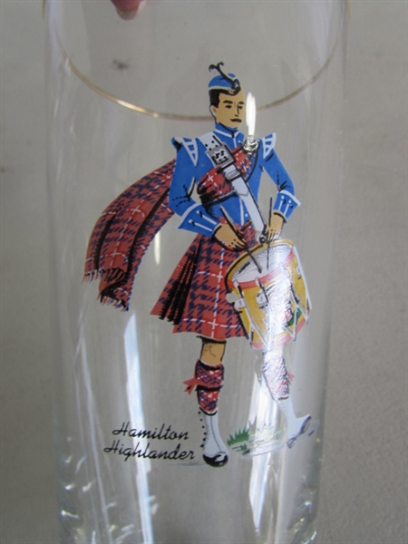 SET OF 7 VINTAGE LIBBEY SCOTTISH HIGHLANDER GLASSES