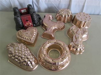 VINTAGE COPPER JELLO MOLDS & CASTLE BUNDT CAKE MOLD