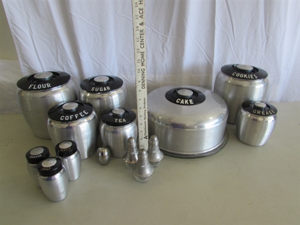VINTAGE SPUN ALUMINUM CANISTER SET