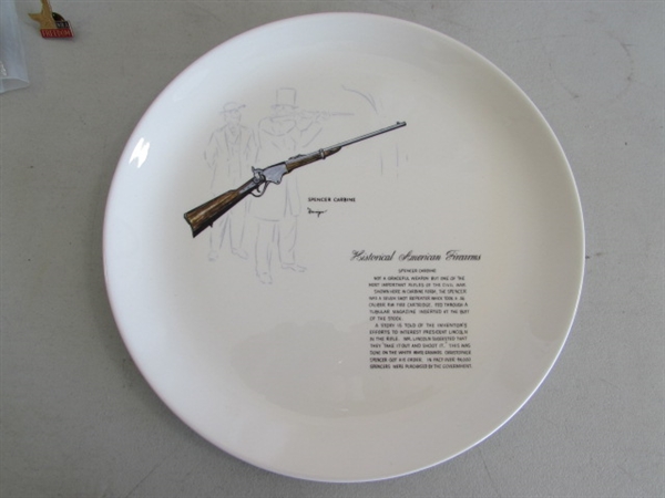 VINTAGE FIREARMS COLLECTOR PLATES & NRA/CRPA BELT BUCKLES