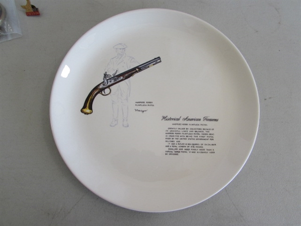 VINTAGE FIREARMS COLLECTOR PLATES & NRA/CRPA BELT BUCKLES