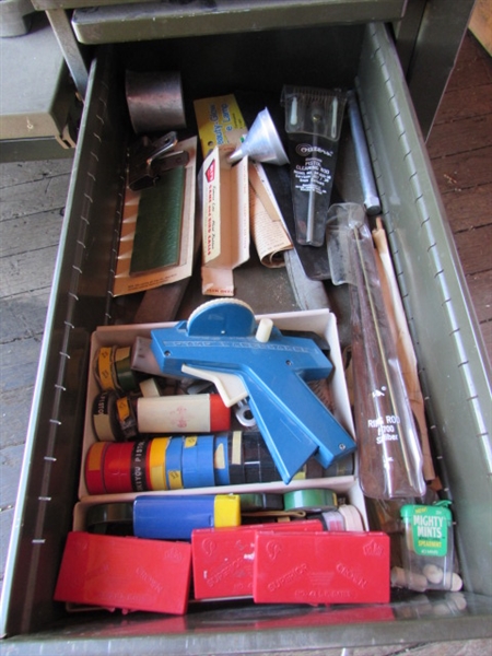 INDUSTRIAL METAL DESK WITH RELOADING SUPPLIES
