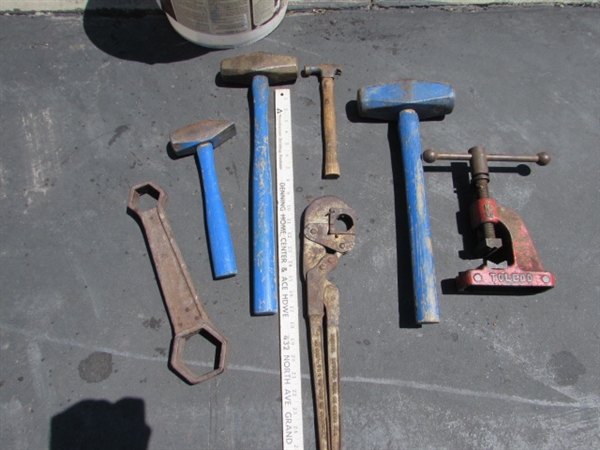 PIPE VISE, SLEDGE HAMMERS & MORE