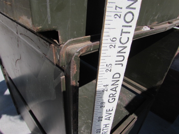 PAIR OF HEAVY DUTY STACKING METAL FILE DRAWERS W/CONTENTS