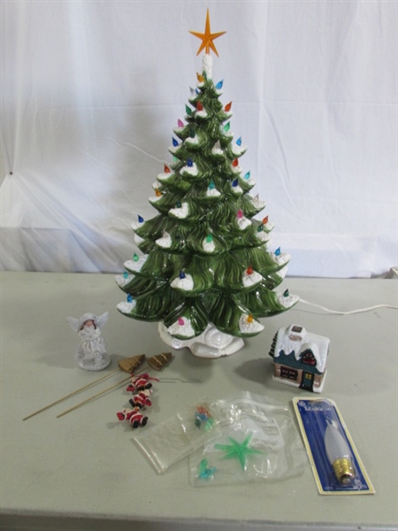 24 VINTAGE 3-PC CERAMIC CHRISTMAS TREE & VOTIVE HOLDER