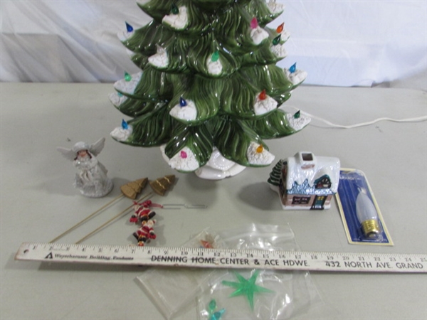 24 VINTAGE 3-PC CERAMIC CHRISTMAS TREE & VOTIVE HOLDER