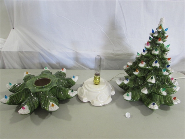 24 VINTAGE 3-PC CERAMIC CHRISTMAS TREE & VOTIVE HOLDER