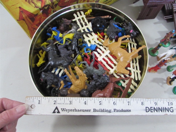 VINTAGE TOY SETS - FORT CHEYENNE, FORT GERONIMO & FORT LIBERTY W/FIGURINES