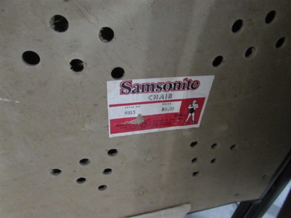 VINTAGE SAMSONITE CARD TABLE & 6 CHAIRS