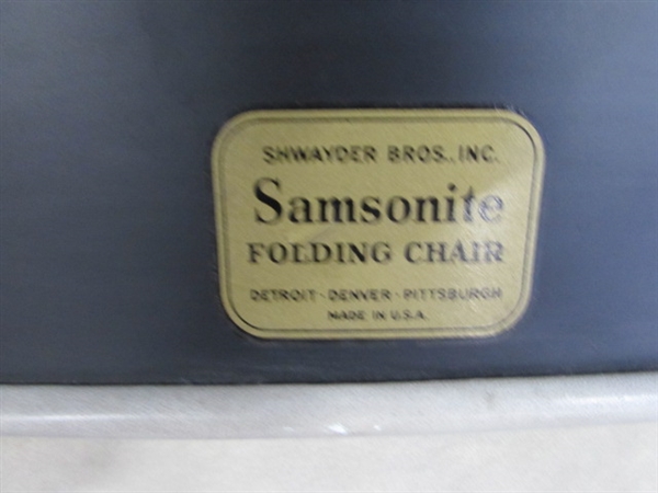 VINTAGE SAMSONITE CARD TABLE & 6 CHAIRS