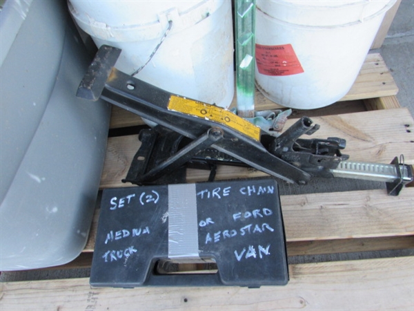 ASSORTMENT OF AUTOMOTIVE ITEMS, FENDER BLANKETS, GREASE GUNS & MORE