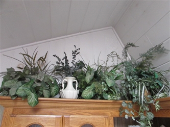 WHITE VASE & DECORATIVE FOLIAGE