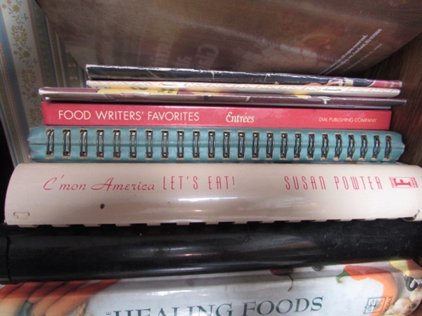 LARGE COLLECTION OF COOKBOOKS, MAGAZINES AND RECIPE CARDS FOR THE CROCKPOT