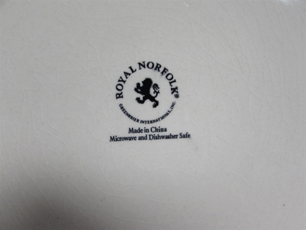 ROYAL NORFOLK MAMBO DINNER PLATES, BOWLS & PALAKS JEWEL COLORED GLASS TUMBLERS