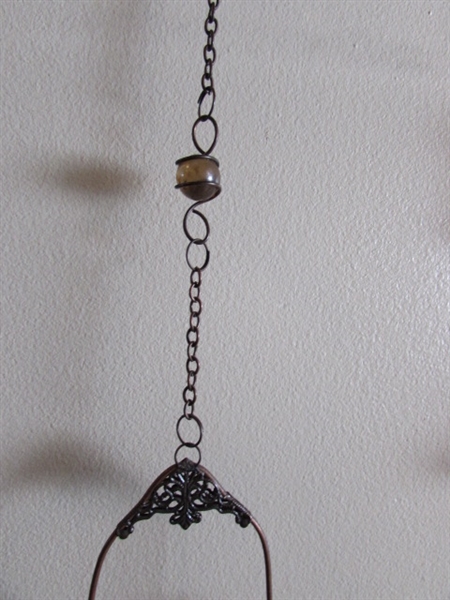WINDOW HANGING VOTIVE HOLDER AND STAINED GLASS DECOR