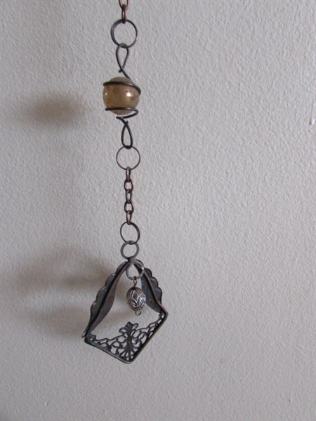 WINDOW HANGING VOTIVE HOLDER AND STAINED GLASS DECOR