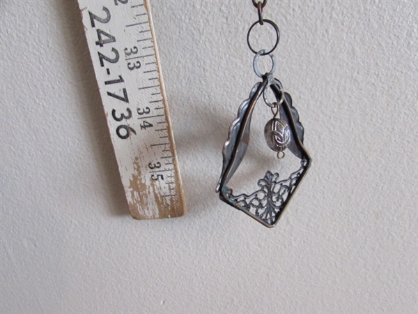 WINDOW HANGING VOTIVE HOLDER AND STAINED GLASS DECOR