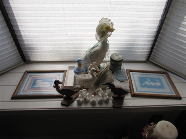 CERAMIC DUCKS, TOPPERS, NAPKIN RINGS AND MORE