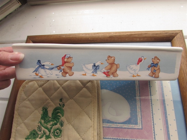 CERAMIC DUCKS, TOPPERS, NAPKIN RINGS AND MORE