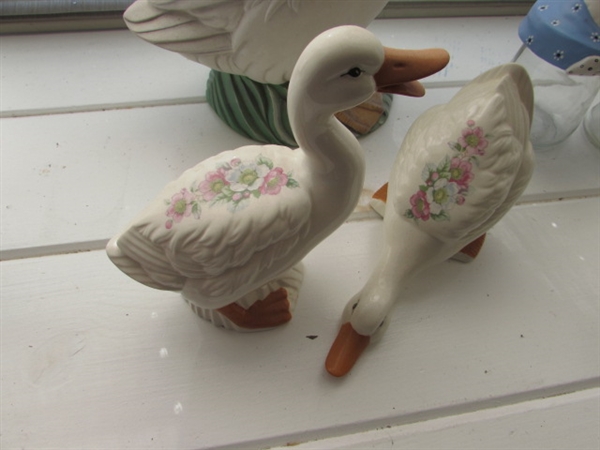 CERAMIC DUCKS, TOPPERS, NAPKIN RINGS AND MORE