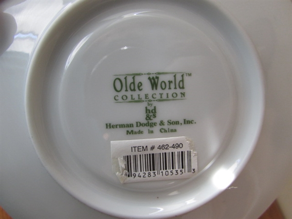 CHINA TEA CUP DISPLAY AND TEA CUPS