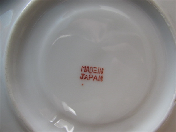 CHINA TEA CUP DISPLAY AND TEA CUPS