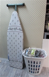 IRONING BOARD, CLOTHES HANGERS, IRON AND STEAMER