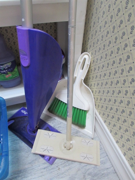 CLEANING SUPPLIES AND UTILITY CART