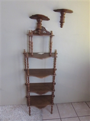 VINTAGE ETAGERE BOOKCASE & 2 SHELVES