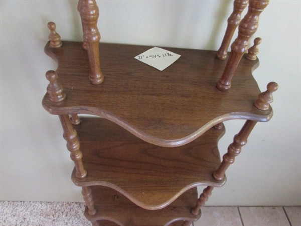 VINTAGE ETAGERE BOOKCASE & 2 SHELVES