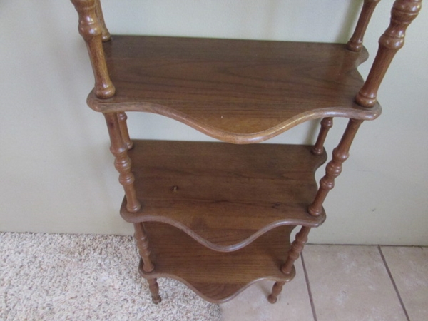 VINTAGE ETAGERE BOOKCASE & 2 SHELVES