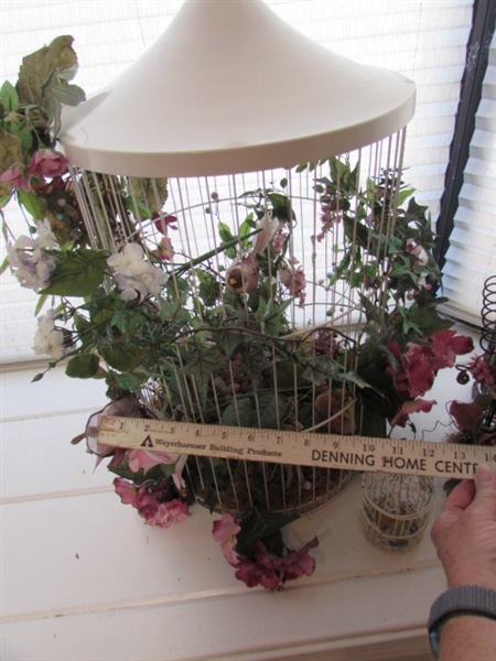 3 DECORATIVE FLORAL BIRD CAGES