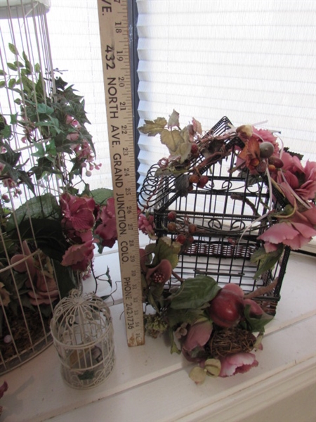 3 DECORATIVE FLORAL BIRD CAGES