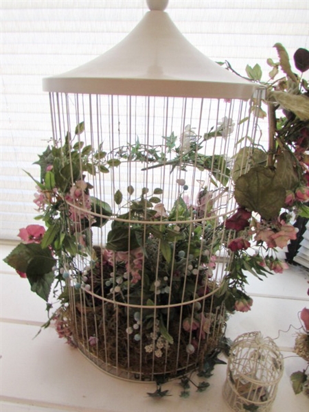 3 DECORATIVE FLORAL BIRD CAGES