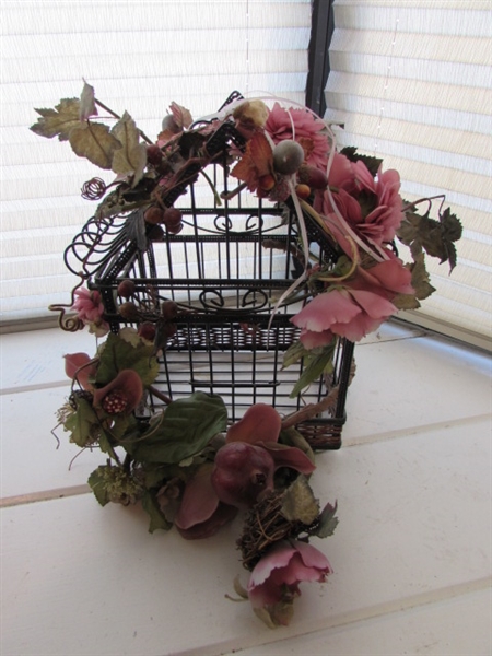 3 DECORATIVE FLORAL BIRD CAGES