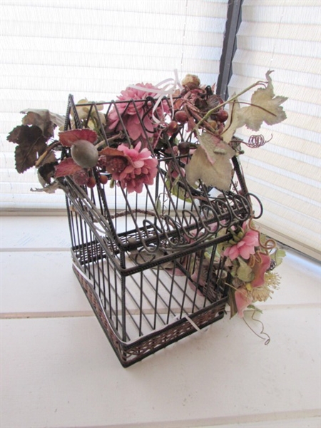 3 DECORATIVE FLORAL BIRD CAGES