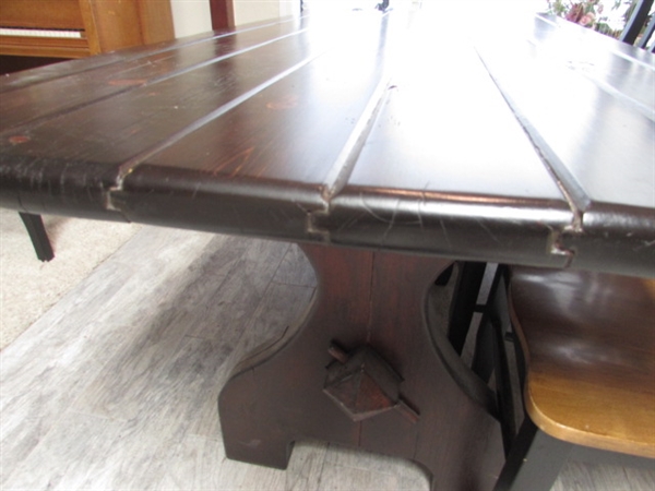 HAND CRAFTED KITCHEN TABLE AND 6 CHAIRS